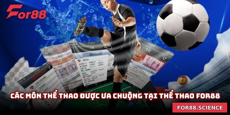 Các môn thể thao được ưa chuộng tại thể thao For88