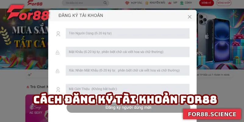 Cập nhật thông tin đăng ký For88 chi tiết